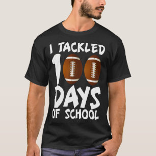 T-shirt Tackled 100 Days Of School Football 100th Day Cade