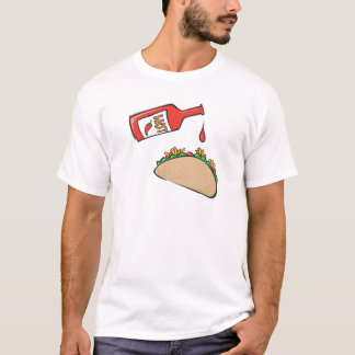 T-shirt taco avec sauce chaude