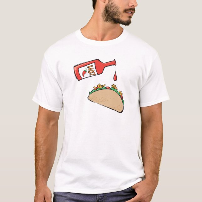 T-shirt taco avec sauce chaude (Devant)
