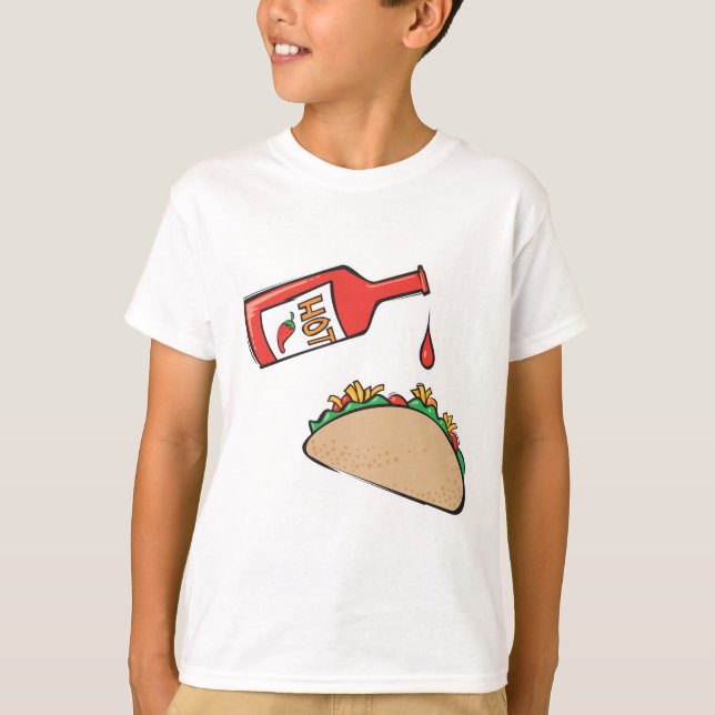 T-shirt taco avec sauce chaude (Devant)