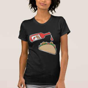T-shirt taco avec sauce chaude