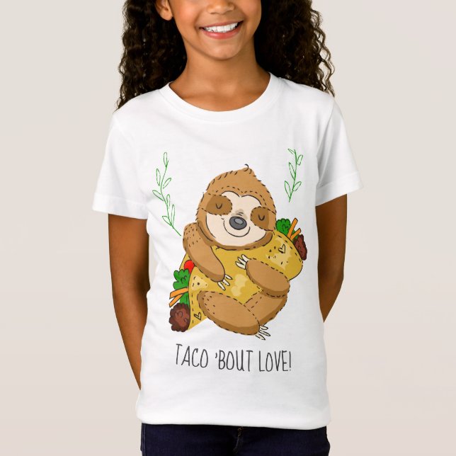 T-Shirt Taco Bout Love Sloth et Taco (Devant)