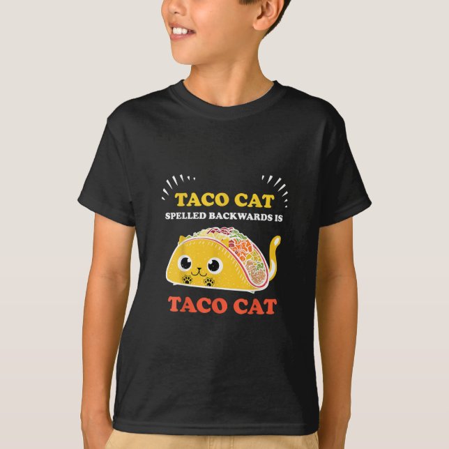 T-shirt Taco Chat Écrit À L'Arrière Est Taco Chat (Devant)