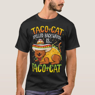T-shirt Taco Chat Écrit À L'Arrière Est Taco Chat Drôle