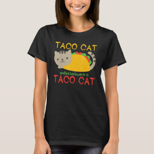 T-shirt Taco Chat Écrit À L'Arrière Est Taco Humour Chat