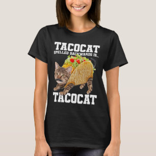 T-shirt Taco Chat Écrit À L'Arrière Est Tacocat Mème Silly