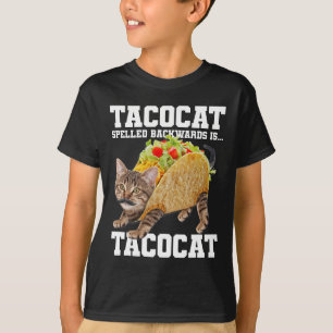 T-shirt Taco Chat Écrit À L'Arrière Est Tacocat Mème Silly