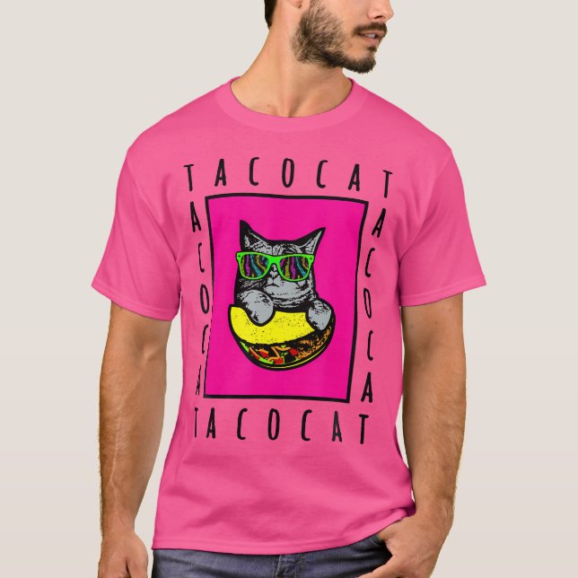 T-shirt Taco Chat Écrit à l'Envers Est Taco Chat Chat En C (Devant)