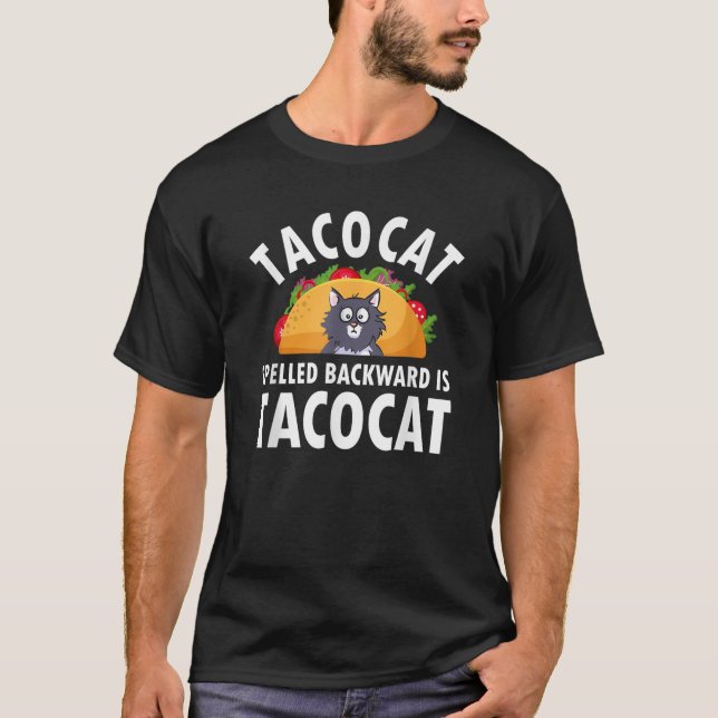 T-shirt Taco Chat Spiré À L'Arrière Est Tacocat Chemise Dr (Devant)