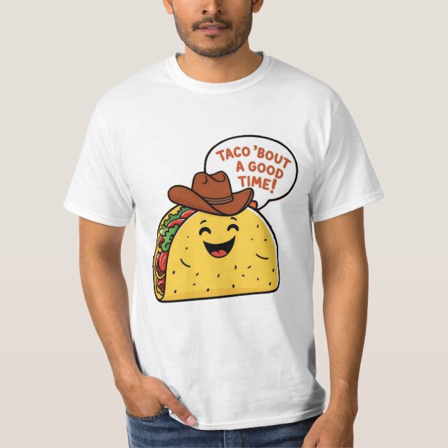 T-shirt Taco Cowboy pour hommes (Devant)