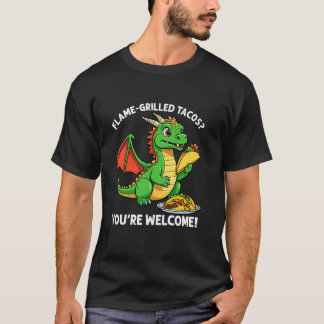 T-shirt Taco Dragon Grillé à la Flamme de Dragon Japonais