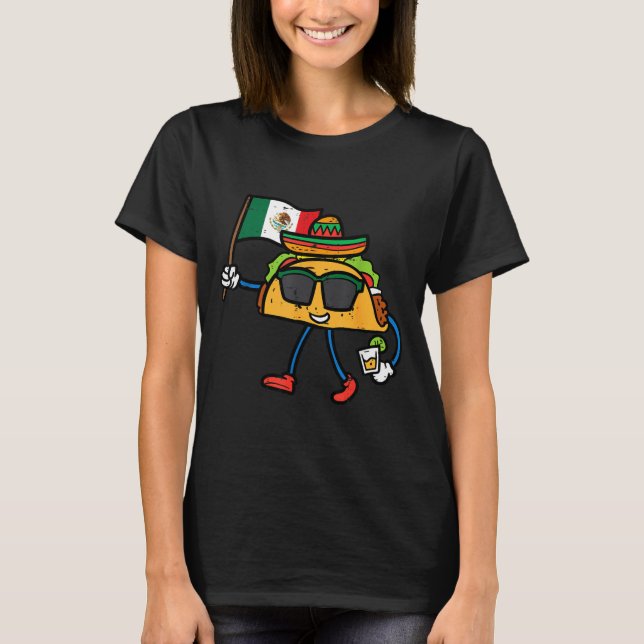 T-shirt Taco Drapeau Mexique Cinco De Mayo Mexicain (Devant)