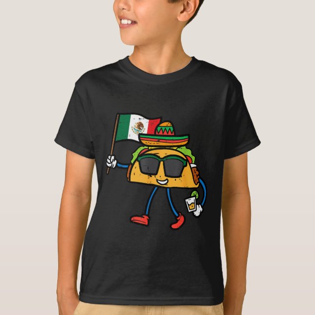 T-shirt Taco Drapeau Mexique Cinco De Mayo Mexicain (Devant)