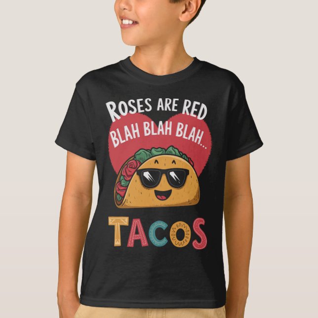 T-shirt Taco drôle de la Saint-Valentin Bla Bla Bla Tacos  (Devant)