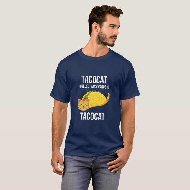 T-shirt Taco et chat - Tacocat écrit vers l'arrière est (Devant entier)