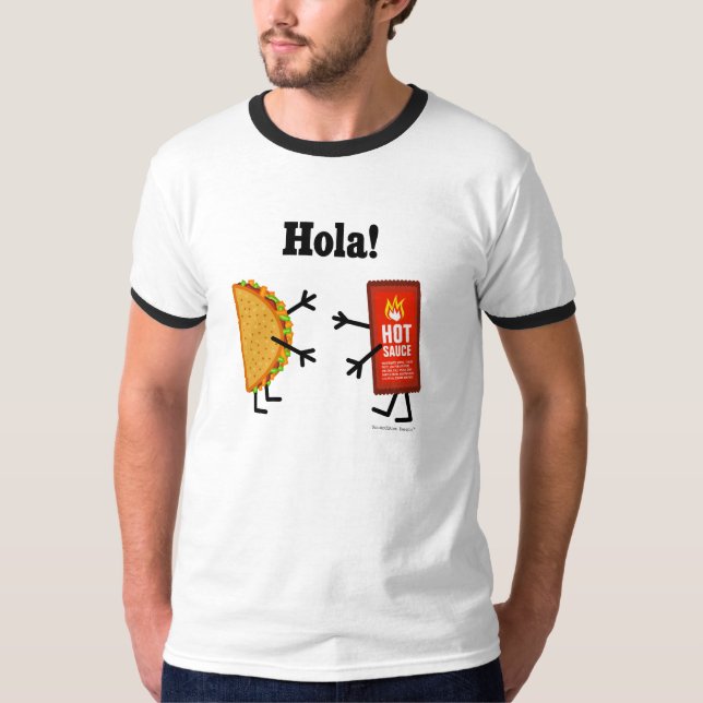 T-shirt Taco et sauce chaude - Hola ! (Devant)