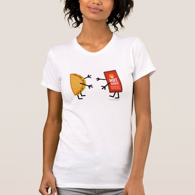 T-shirt Taco et sauce chaude - personnalisables (Devant)