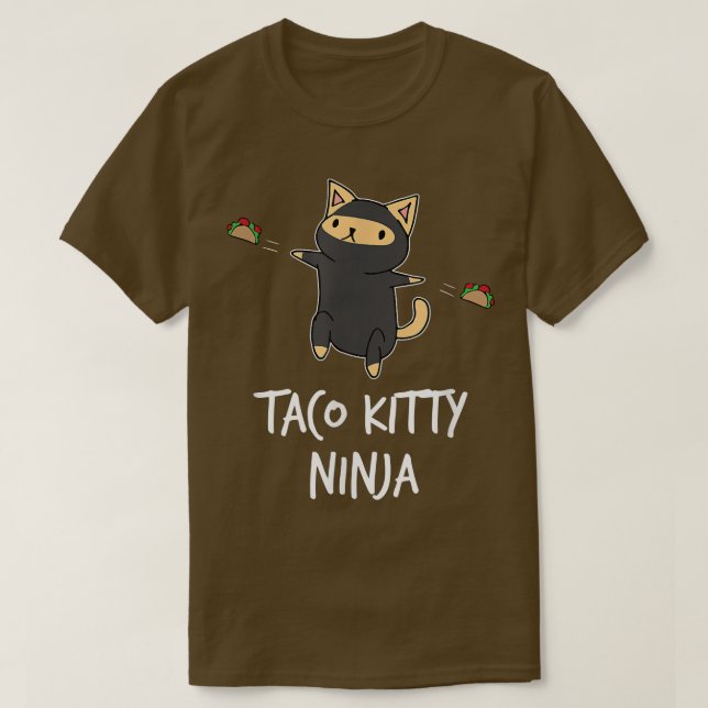 T-shirt Taco Kitty Ninja Chat drôle  (Design devant)