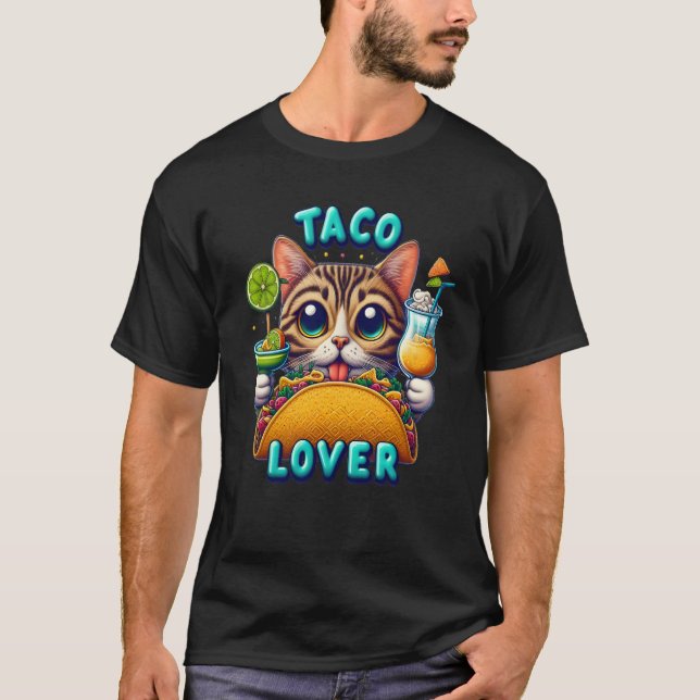 T-shirt Taco Lover Chat Avec Boisson Rafraîchissante (Devant)
