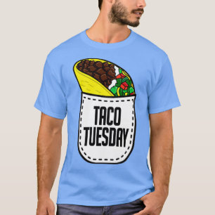 T-shirt Taco Mardi Mexicaine Poche Alimentaire Taco Tee