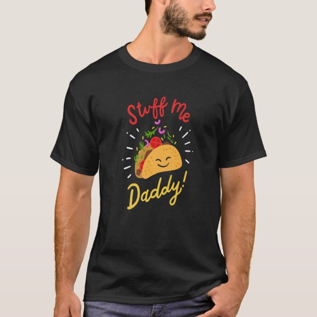 T-shirt Taco Mexicain Nourriture Obsession Je Suis Papa Ad (Devant)