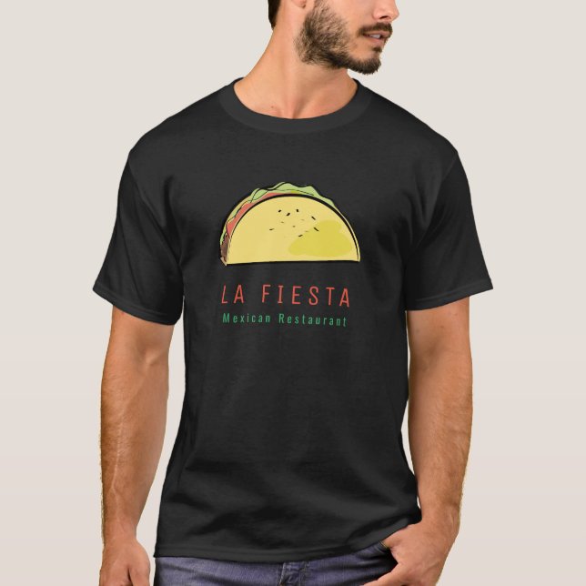 T-shirt Taco Mexican Restaurant Modern Business Black (Devant)