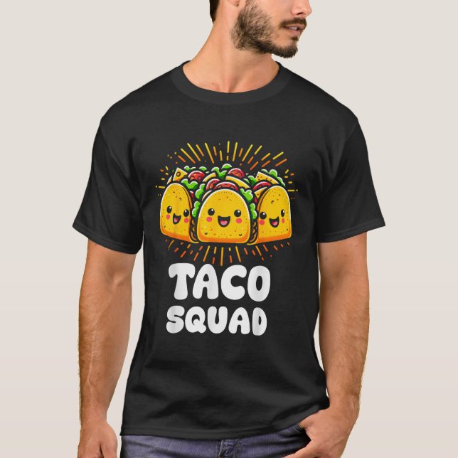 T-shirt Taco Squad Funny Fiesta Group Conception alimentai (Devant)
