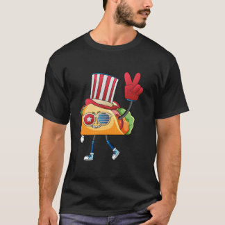 T-shirt Taco Sunglasses American Flag Usa 4Th Of July Fami