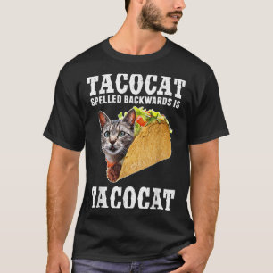 T-shirt Tacocat Écrit À L'Arrière Est Tacocat Drôle Chat L