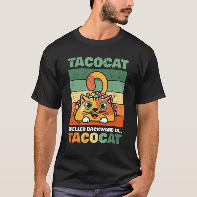 T-shirt Tacocat Écrit À L'Arrière Est Tacocat J'Aime Chat  (Devant)