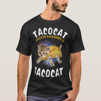 T-shirt Tacocat Écrit À L'Arrière Est Tacocat Tee Cat Et T