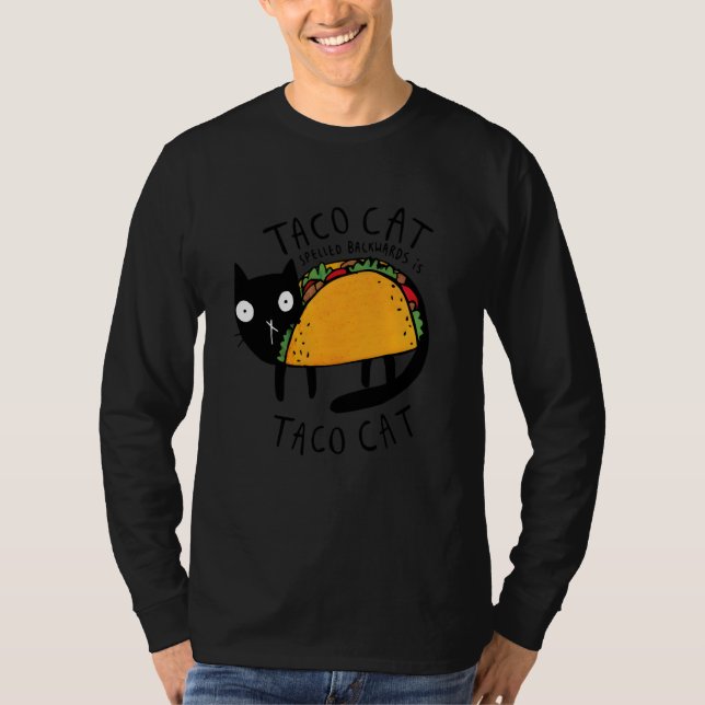 T-shirt Tacocat Écrit à l'Envers Drôle Taco Chat Cinco De  (Devant)