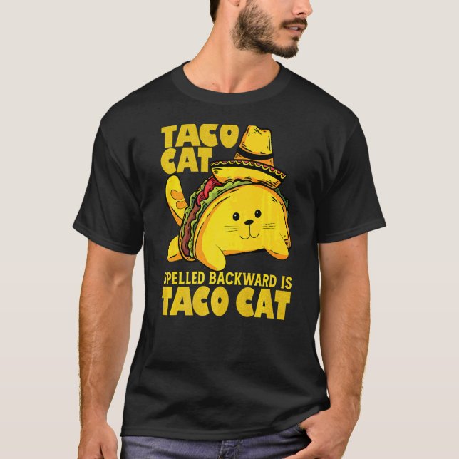 T-shirt Tacocat Écrit à l'Envers Est Taco Cat Cinco De May (Devant)