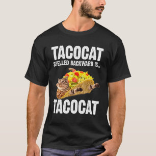 T-shirt Tacocat Écrit à l'envers Est Tacocat Amour Chat E