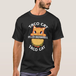 T-shirt Tacocat Écrit à l'envers Est Tacocat Papa Chat M