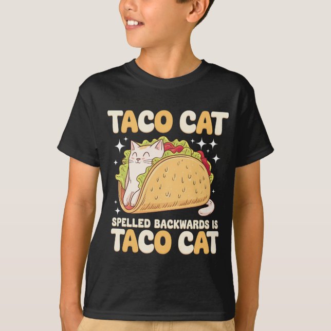 T-shirt Tacocat Écrit à l'Envers Taco Chat Mexicain (Devant)