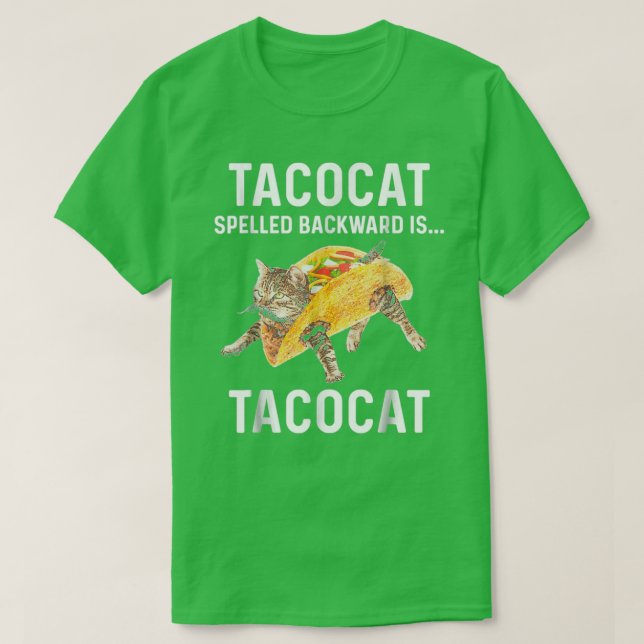 T-shirt Tacocat Écrit En Arrière Est Tacocat Love Chat Et  (Design devant)