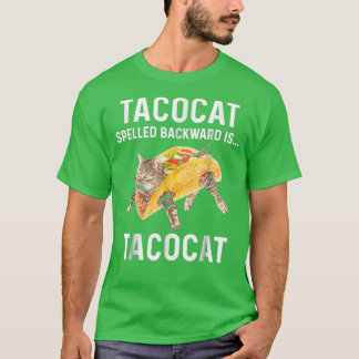 T-shirt Tacocat Écrit En Arrière Est Tacocat Love Chat Et