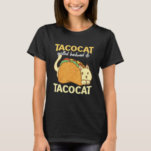 T-shirt Tacocat Épelé à l'Envers Chat et Taco Cinco De Mai