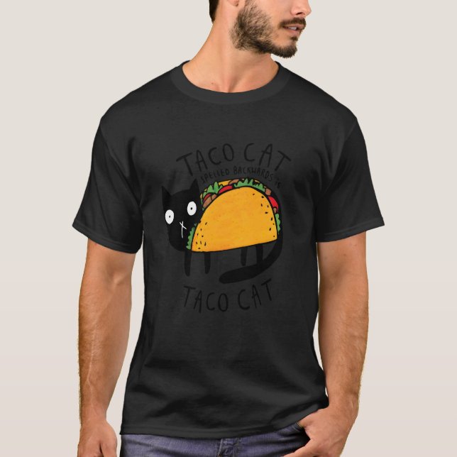 T-shirt Tacocat Épelé à l'Envers Drôle Taco Chat Cinco De  (Devant)