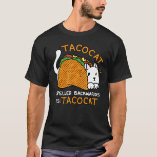 T-shirt Tacocat Épelé à l'Envers Est Tacocat Chat