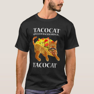 T-shirt Tacocat épelé à l'envers Tacos et Cats Cinco De