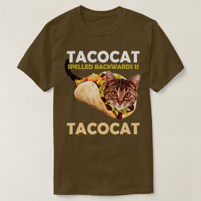 T-shirt Tacocat Taco Maigre Drôle Taco Cat Écrit En Arrièr (Design devant)