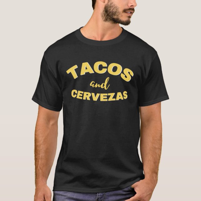T-shirt Tacos & cervezas cinco de mayo vacances mexicaine  (Devant)