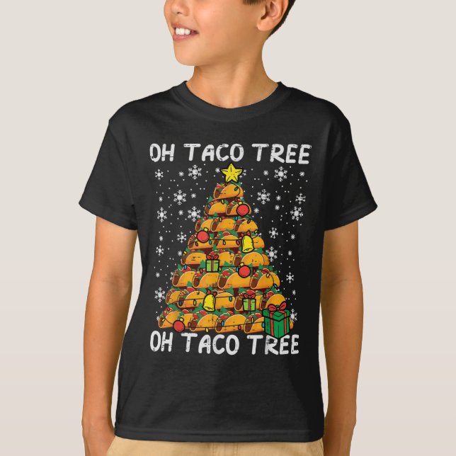 T-shirt Tacos Christmas Tree Funny Xmas Foodie Mexican Men (Devant)