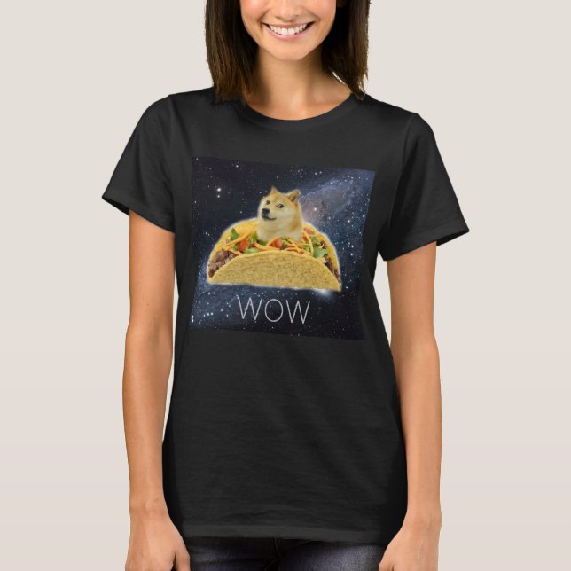 T-shirt Tacos du doge wow dans des memes de l'espace avec (Devant)