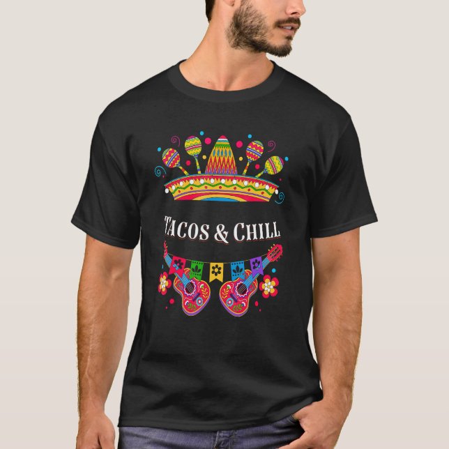 T-shirt Tacos et frissons Humour mexicain Mexique Cinco De (Devant)