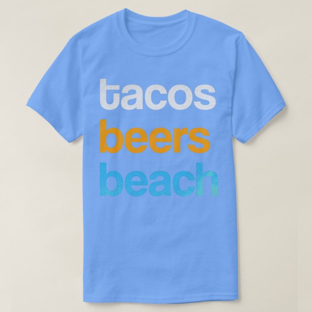 T-shirt Tacos Funny Tacos Bières Plage Hommes Femmes Alcoo (Design devant)