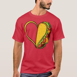 T-shirt Tacos Heart Mexicain Plat Rue Aliments Chili Taqui