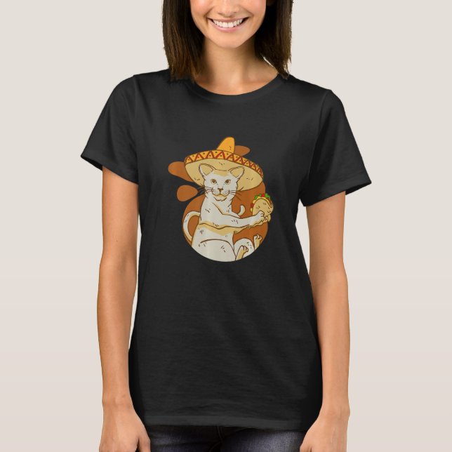 T-shirt tacos mexicain yammy sombrero cat (Devant)